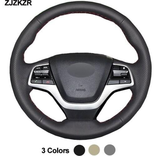 Car Auto Steering-Wheel Cover For Hyundai Elantra 4 2016-2019 Solaris 2017-2019 Accent 2018-2019 Funda Volante Car Accessories