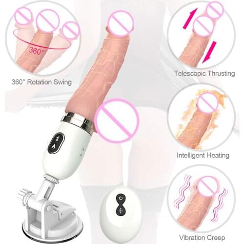 Wireless Remote Control Penis Strong Heating Dildo Vibrator Automatic Masturbation Sexy Machine Telescopic Adults Women Sex Toys