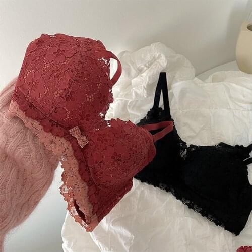 Wriufred Gathering underwear female student girl bralette upper thin and thick lower breast anti-sagging no steel ring lingerie