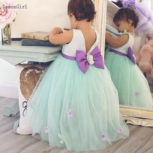 Little Princess Long Baby Girl Birthday Dress Kids Party Ball Gown Kids Prom Clothing Outfits Photoshoot