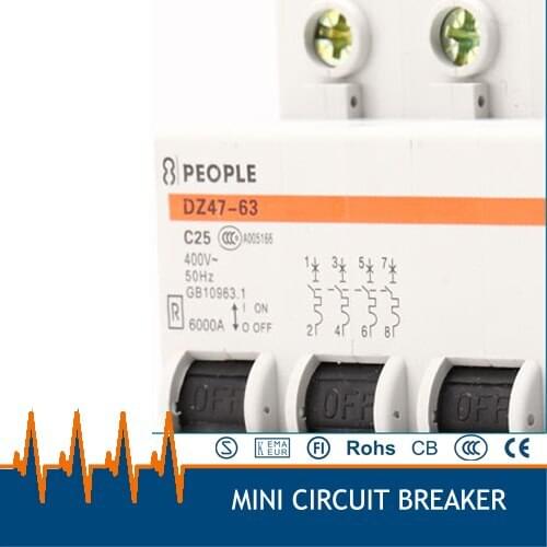 DZ47-63 4P 20A Free Shipping Household miniature Circuit Breaker, vacuum circuit breaker