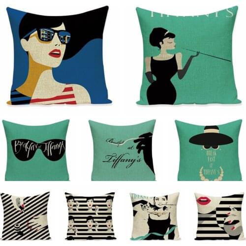 Elegant Lady Style Cotton Linen Pillowcase Modern Home Decoration Cushion For Sofa Throw Pillows Decorative Pillow Cushions