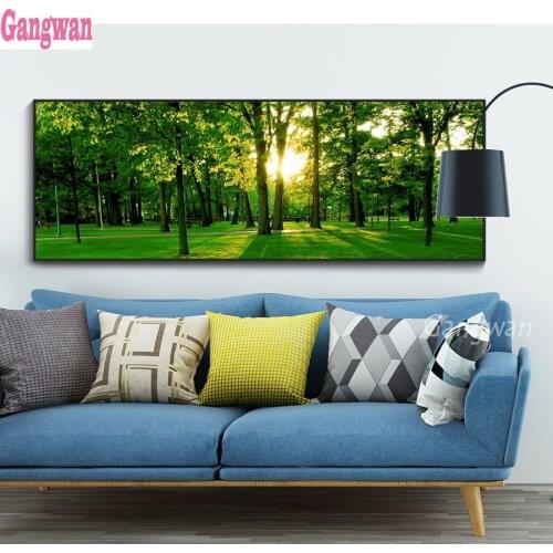 Full drill square round diamond painting Green tree mosaic rhinestones diamond embroidery spring art cross stitch large decor