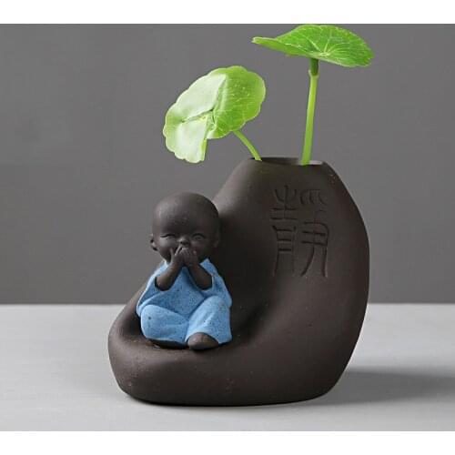 Creative Ornaments Handmade Zen Flower Ornament Water Culture Flower Vase Home Office Living Room Decoration