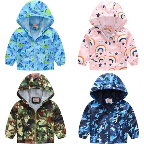 HH Boys Jackets Spring Windbreaker For Boys Hooded Girls Jacket Autumn Kids Clothes Baby Boy Coats Childrens Clothing 4 6 8Y