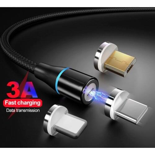 3A Fast Charger Type C Micro Magnetic USB Cable For iphone 12 Samsung S20 FE A50 Huawei Xiaomi POCO X3 Redmi 9 9a Honor 9X Phone