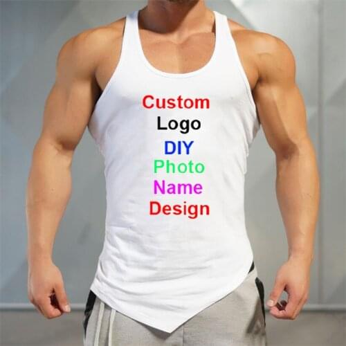 DIY Brand Logo Customized Gym Shirt Men Vest Muscle Clothing Workout Mesh Tank Top Men Musculation Fitness Sleeveless Singlets