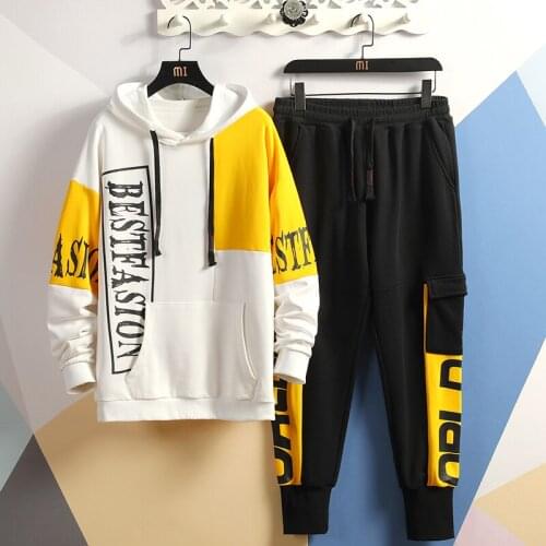 Fashion Mens Sportswear Casual Tracksuit HOODIES & Sweatshirt + Pants Trouers 2020 New Two Pieces Set Suits For Spring Autumn
