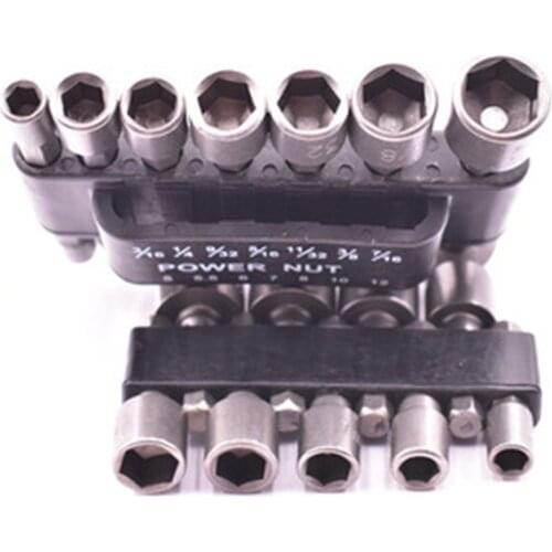 9pcs 5-13mm Electric drill socket set powerful non-magnetic screwdriver bit14pcs metric and inch electric air screwdriver Tools