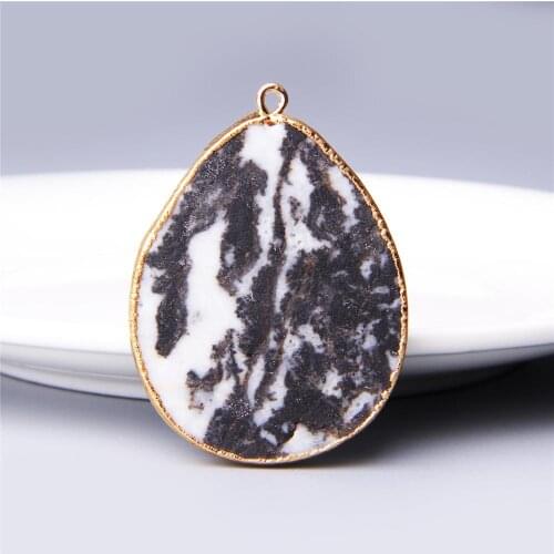 Natural white gray stone agates druzy pendant Stone Slice Pendant Drusy Geode Quartz Pendant Irregular Druzy Onyx Agates Slice