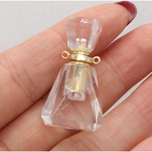 Natural Semi Precious Perfume Mini Bottle Car Air Freshener Separate Bottling For DIY Jewelry Making Necklaces Bracelets17*34mm