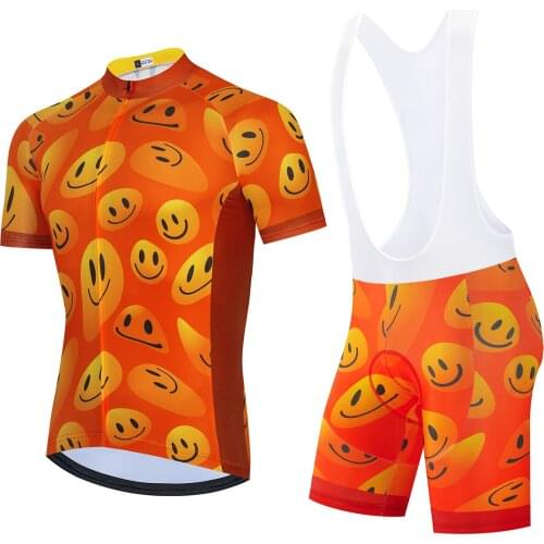 2021 New Cycling Set Bicycle Clothing Breathable Mountain Cycling Clothes Suits Orange Ropa Ciclismo Verano Triathlon