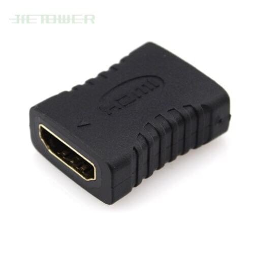 New High Quality Black HDMI Female to HDMI Female Connector Extender HDMI Cable Cord Extension Adapter Converter 1080P 300pcs