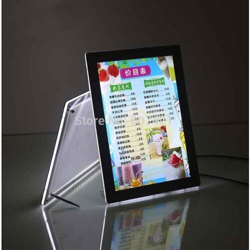 A4 Single Sided Magnetic Front Panel Lightbox Poster Frames,LED Frameless Crystal Light Box for Hotel,Cafe Shop
