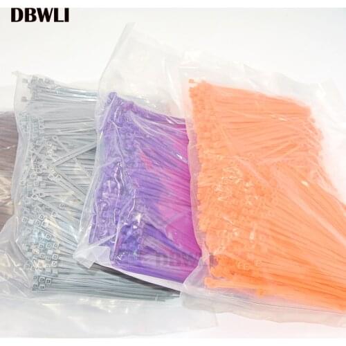 Wholesale 1000pcs 4" inch 2*100mm black white blue Red Green orange purple Cable Wire Zip Ties Self Locking Nylon Cable tie