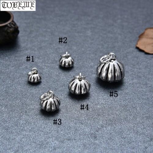 100% 925 Silver Tibetan Lotus Charm Vintage Sterling Silver Flower Charm Buddhist OM Lotus Charm Amulet