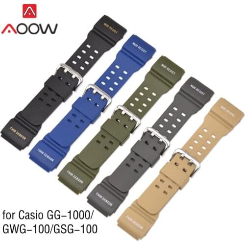 Resin Watchband for Casio G-Shock GG-1000 / GWG-100 / GSG-100 Men Sport Waterproof Replace Bracelet Band Strap Watch Accessories