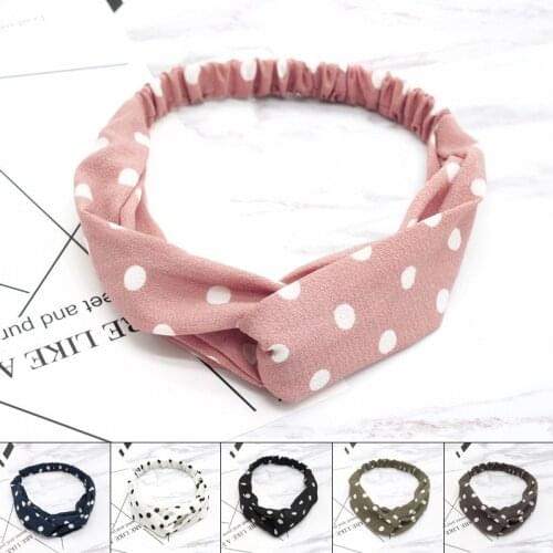 Fashion Dot Knot Headband Women Turban Elastic Hair Bands Head Wrap Hair Accessories for Girls Lady Hairband
