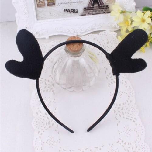 Adorable Plush Antler Ear Headband Cute Kids Girls Hairband Holiday Halloween Hair Headdress Deer Head Festival Hair Accessories