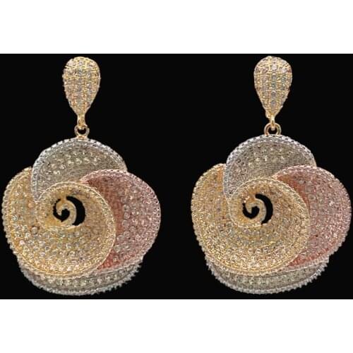 Lanyika Fashion Jewelry simpleness Distinctive Vivid Taste Rose Earrings Micro Mosaic Engagement Party Earrings Best Gifts