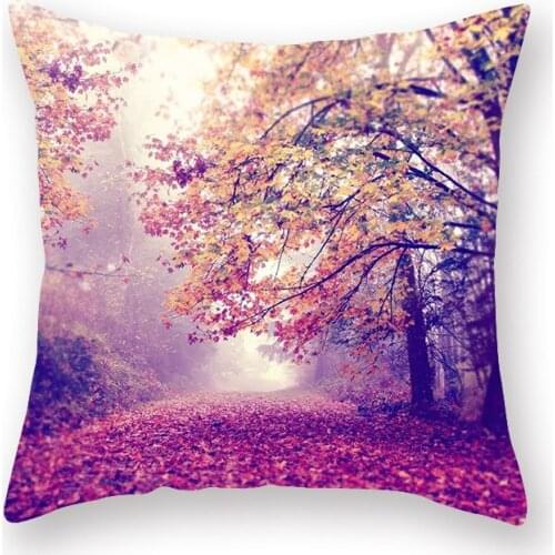 Silk pillowcase Deciduous forest scenery beautiful pillowcase cushion pillow custom pillow cover 2