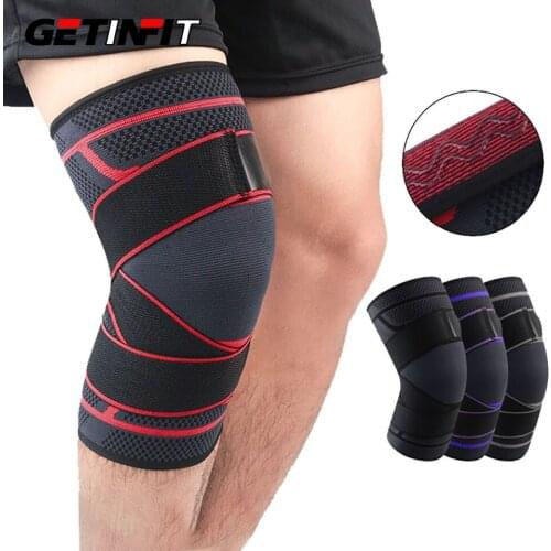 Getinfit 1Pcs Sports Knee Pads Knitted Warm Compression Leggings Set Basketball Football Mountain Running Cycling Protective