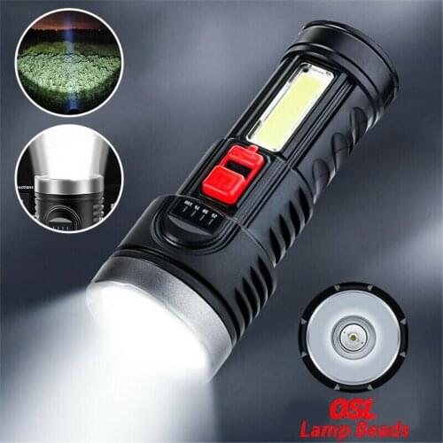 Super Powerful USB Rechargeable 200LM LED Flashlight Ultra Bright Torch for Outdoor Camping Hiking Cycling