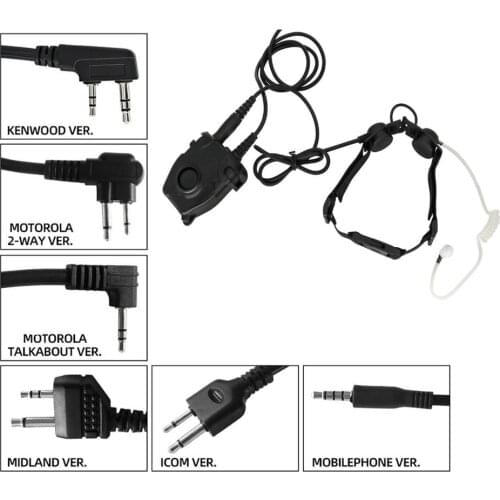 Tactical throat headset outdoor portable neckline tactical throat microphone vacuum sound CS headset +tactical PTT PELTOR PTT