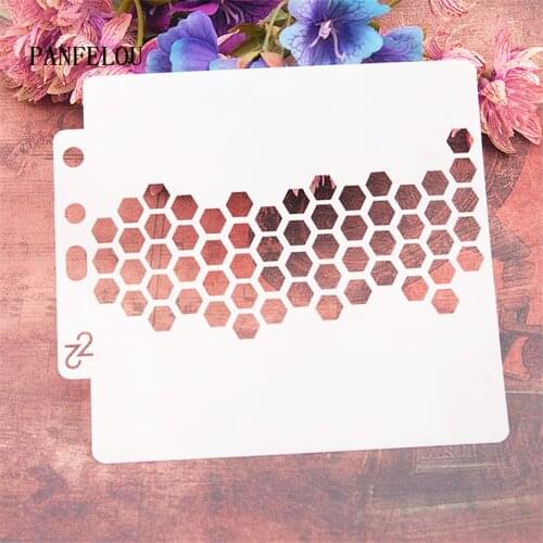 Honeycomb grid scrapbook stencils spray plastic mold shield DIY cake hollow Embellishment printing lace ruler valentine
