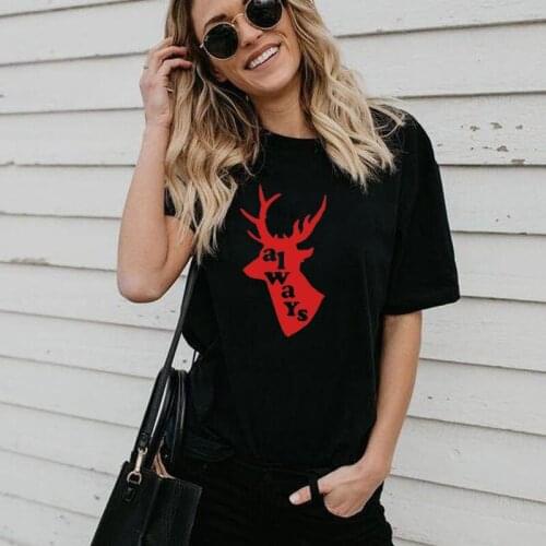 Always print Ladies Unisex Crewneck T shirt Cute Patronus Charm Stag T shirt Graphic Tees funny summer tops drop ship