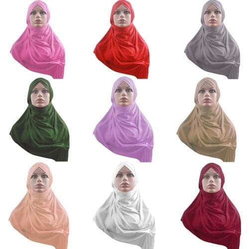 Women Head Scarf Muslim One Piece Amira Hijab Islamic Shawl Wrap Arab Head Wrap Ramadan Ladies Overhead headscarf Accessories
