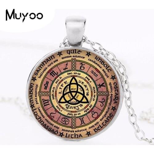 Magic Wiccan Pentacle Logo Women Choker Statement Round Pendant Necklace For Men Dress Accessories HZ1
