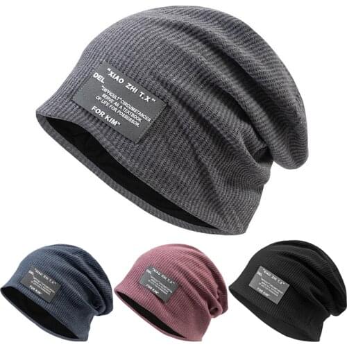 Winter Warm Men Beanie Caps Women Solid Color Cotton Knitted Beanies Hat Casual Slouchy Crochet Hats Skiing Cycling Baggy Caps