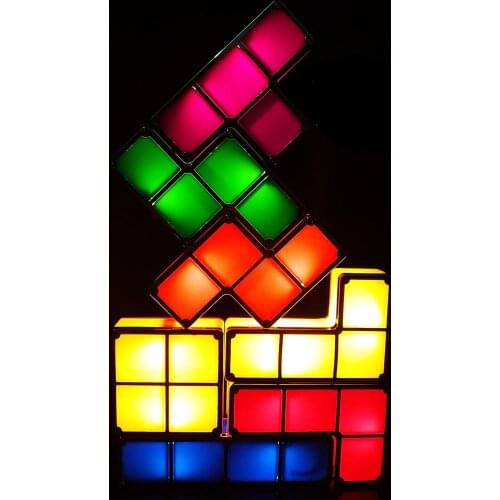 1 SET Stackable Night Light 3D Puzzles Toy Magic Blocks Induction Interlocking LED Novelty Desk Lamp Lighting DIY Kids