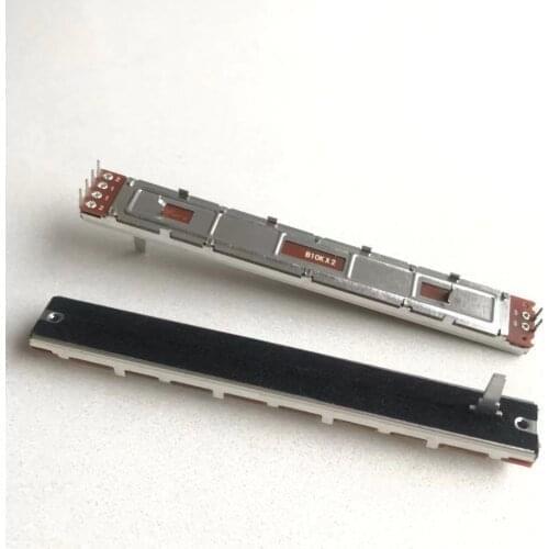 10pcs 128mm mixer fader B10K B10KX2 dual channel B103 straight sliding potentiometer total length 12.8 cm stroke 100mm