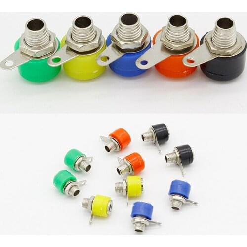 10pcs/lot 4mm banana binding post 4mm banana socket Free shipping 5color/lot