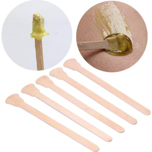 100 Pieces Wooden Waxing Disposable Sticks Wax Strips Spatulas for Women Disposable Hair Removal Waxing Stick