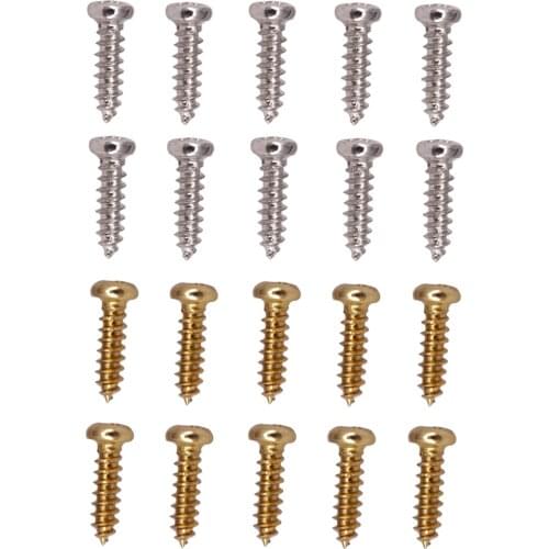100 Pieces Guitar Bass Tuner Tuning Peg Mounting Screws Silver Gold