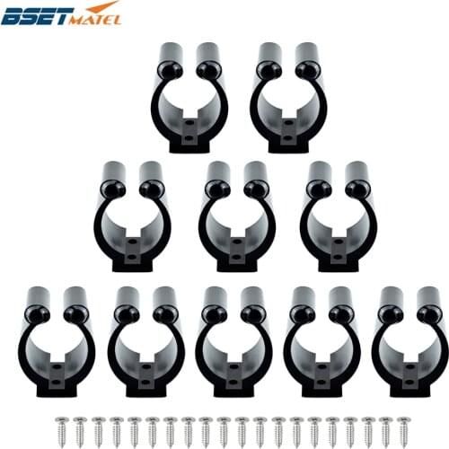 10X Nylon Portable Fishing Rod Clips Plastic Club Positioning Clamps Holder Accessories Wall Mounted Organizer Fishing Rod Rack