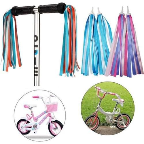 2PCS 30cm Bike Handlebars Streamers Kids Scooter Bicycle Ribbon Tassels Colorful Bike Handlebar Tassels Bicycle Decoration Tool