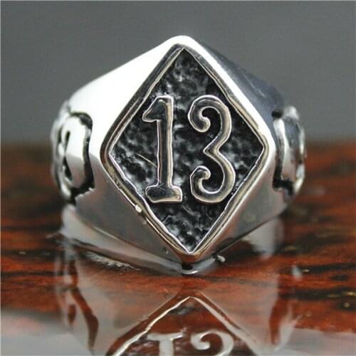 316L Stainless Steel Fashion Biker 13 Skull Ring Mens Ring Band Party Motorcycle Biker 13 Skull Ring