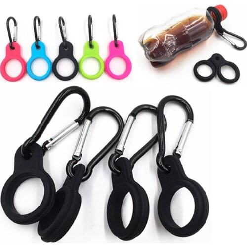 5pcs Aluminum Sports Kettle Buckle Outdoor Climbing Carabiner Bottle Holder Buckles Hook Key Chainring Camping Hiking Tools