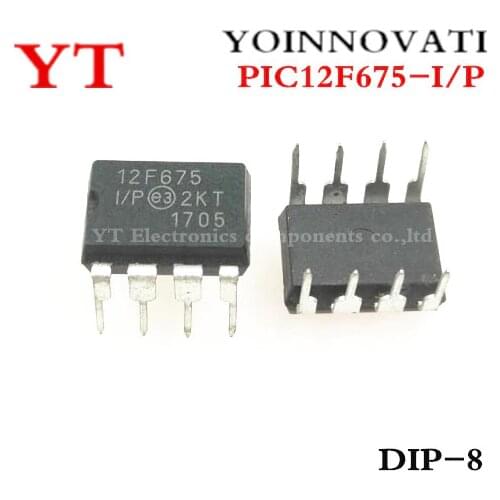 50pcs/lot PIC12F675-I/P PIC12F675 MCU 8BIT 1.75KB FLASH DIP8 IC Best quality