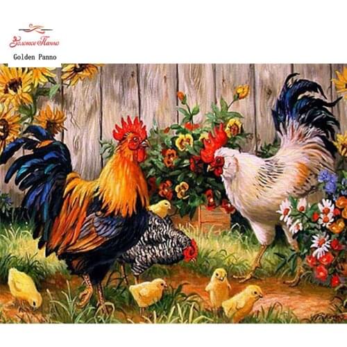 GOLDEN PANNO Diamond Painting Full Square 5D Diy Daimond Embroidery Diamant Mosaic Sale Displasy Broderie Diamant Cock Rooster