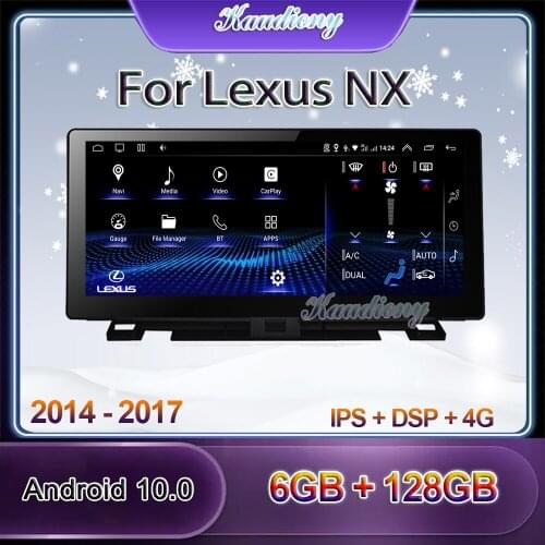 Kaudiony 10.25" Android 10.0 Car Radio For Lexus NX 200t 300h Car DVD Multimedia Player Auto GPS Navigation Stereo 4G 2014-2017