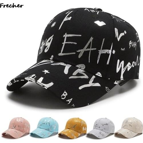 Spring Summer European American New Style Graffiti Alphabet Snapback Baseball Cap Women Casual Wild Outdoor Sunscreen Sun Hat