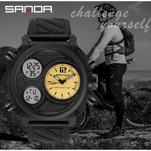 Fashion Top Brand Sanda Mens Luxury Casual Sport Watches For Men Military WristWatches Man Clock Business Reloj Hombre