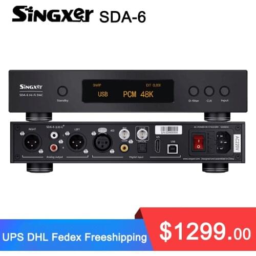 Singxer SDA-6 DAC DSD512 AK4499 XMOS XU208 I2S USB NOS PLL Native Direct Solution Digital Analog Interface Decoder