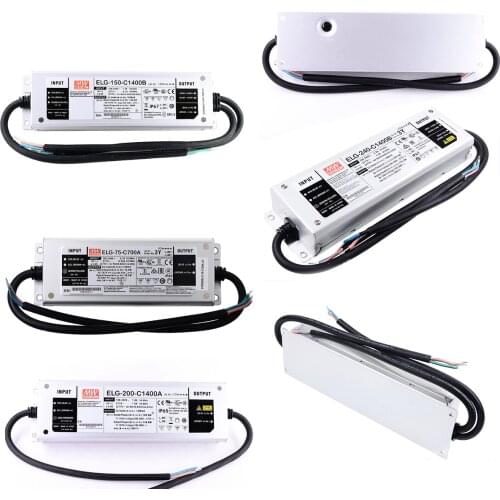 ELG-75/100/150/200/240 -C350/500/700/1050/1400/1750/2100 -3Y Meanwell LED Driver with PFC waterproof ip67 DALI for LED lighting