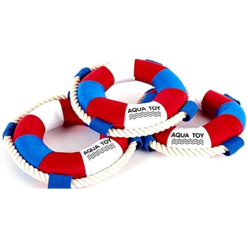 Dog Toy Cloth Swimming Ring with Cotton Rope Chew Toy Squeaky Toy for Training Playing Teeth Cleaning Dog Supplies